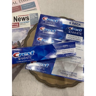 Kem đánh răng crest 3d white advanced triple whitening 158g