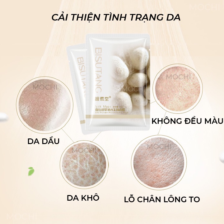 Mặt Nạ Giấy Tơ Tằm Dưỡng Nhan l Thải Độc l Dưỡng Trắng Da Cấp Ẩm Silk Mask Đắp Mặt Tảo Biển Bisutang Nội Địa MOCHI SHOP