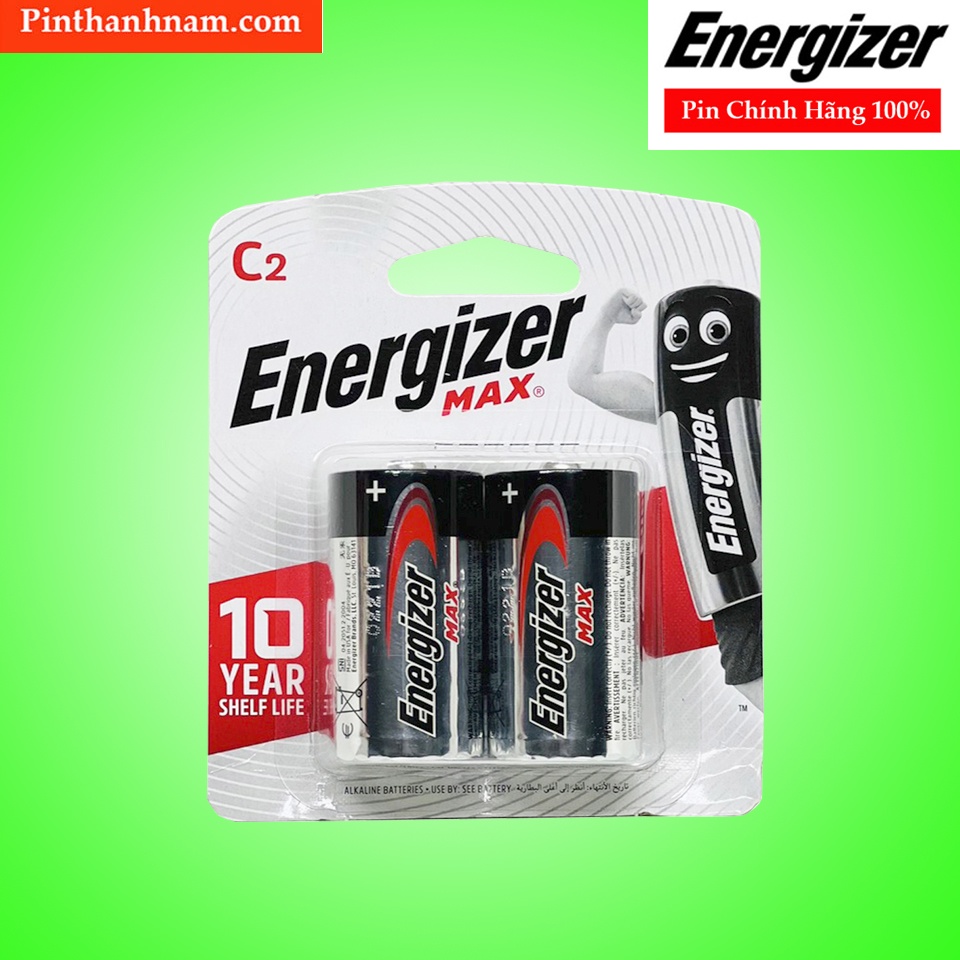 Pin trung Energizer siêu bền E93 vỉ 2 viên chính hãng dung lượng cao