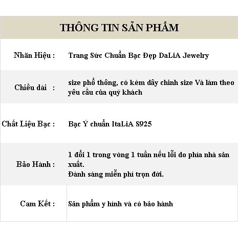 Lắc chân bạc ý DaLiA Jewelry hình lá bi liền nữ tính