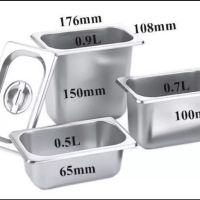 Khay inox GN 1/9 đựng topping