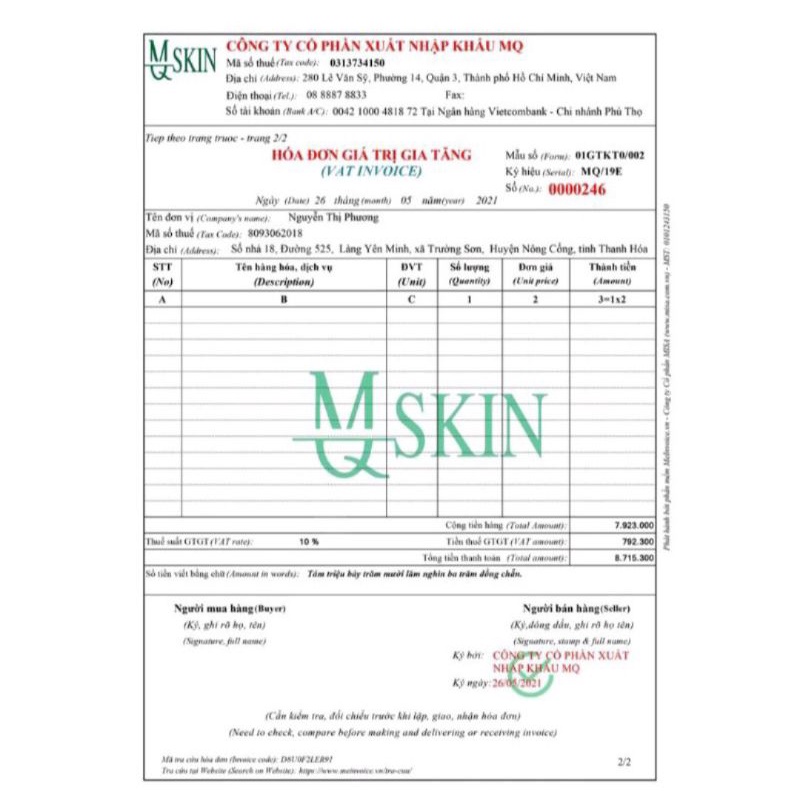 Kem Face Nhân Sâm Mq Skin Chính Hãng