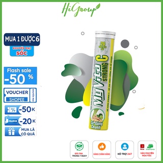 Viên sủi MyVita Strong C ( Sả - Chanh - Gừng ) - Bổ sung Vitamin C hỗ trợ tăng cường sức đề kháng - Tuýp 20 viên