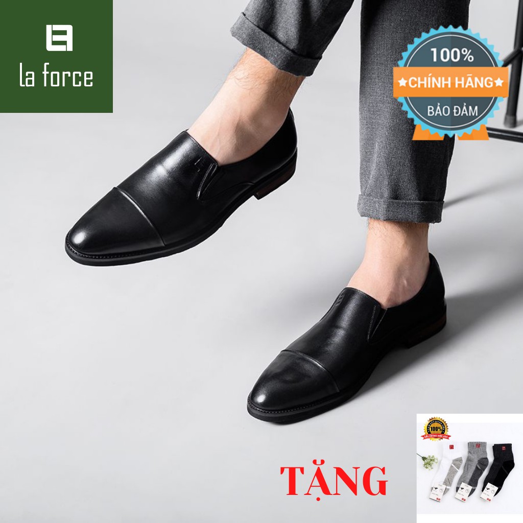 Giày Lười Nam LAFORCE Da Bò GNLA1188-D Tặng Tất UNIQLO Cao Cấp