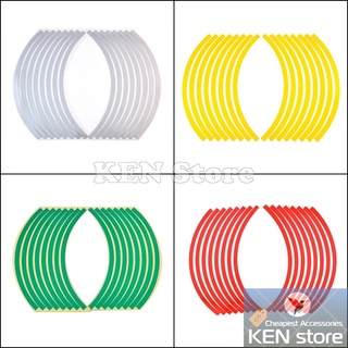 Bộ 16 miếng decal phản quang dán mâm xe máy, mâm xe ô tô