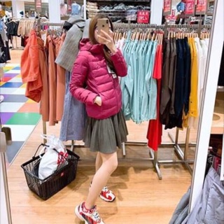 Áo lông vũ siêu nhẹ có mũ uniqlo nhật - nữ