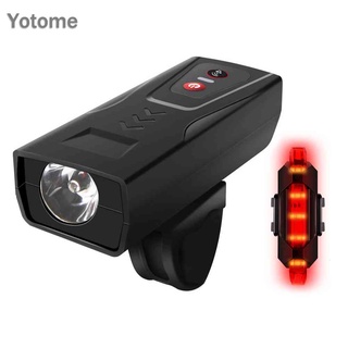 Đèn led xpe kèm còi và đèn đuôi xe có thể sạc usb cho xe đạp