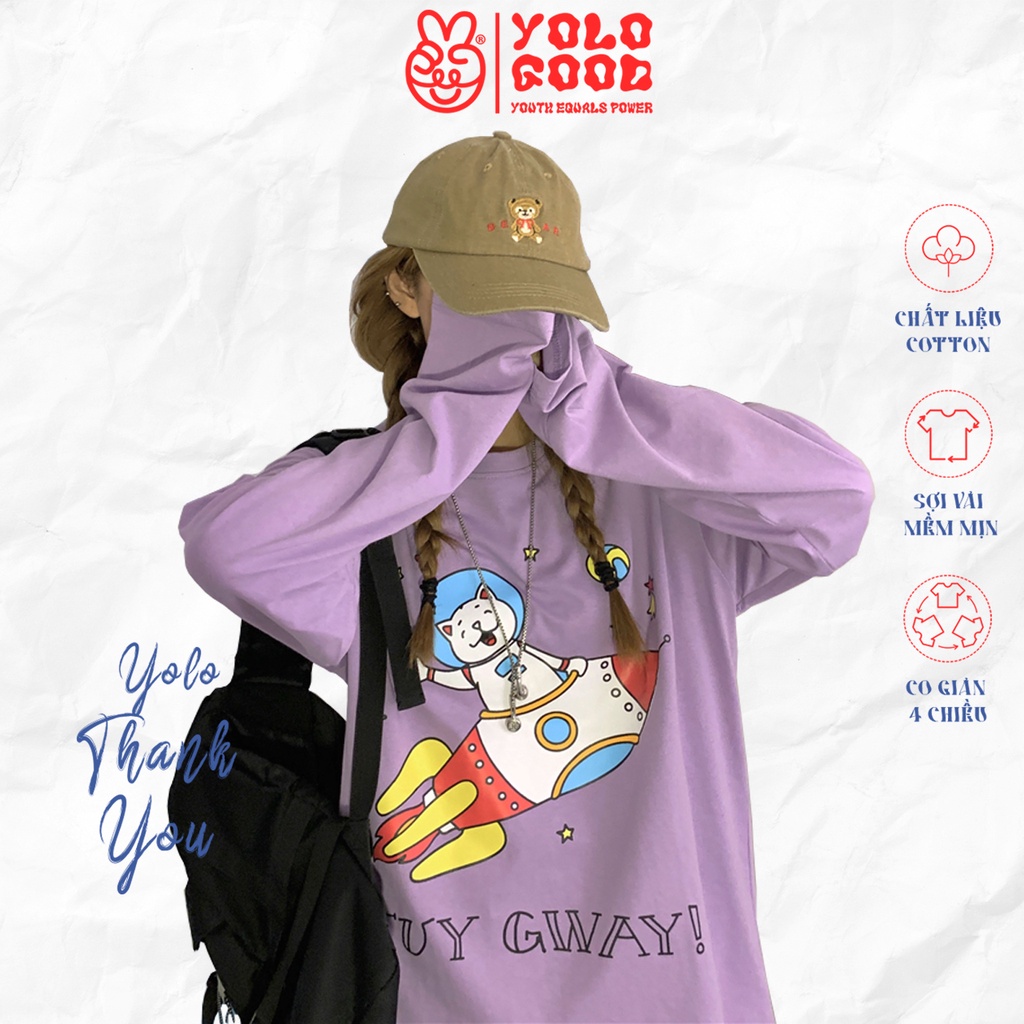 Áo thun dài tay FUY GWAY phông Unisex nam nữ tee oversize form rộng pull Ulzzang Streetwear thu đông vải mềm