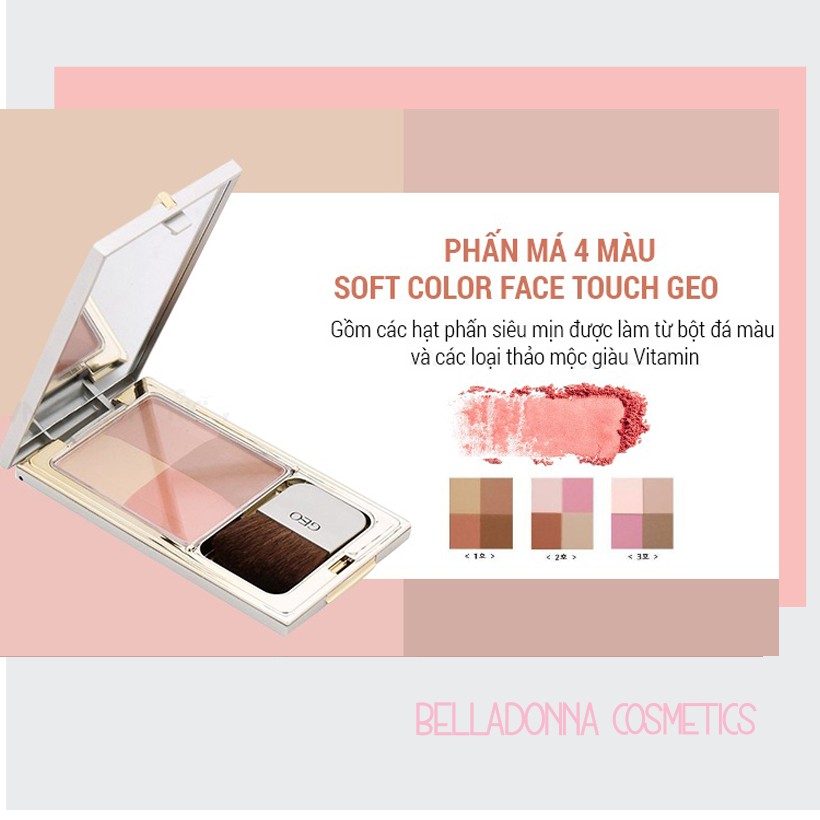 [Chuẩn Auth] Phấn má 4 màu Geo Soft Color Face Touch 20g