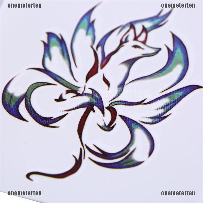 Hình xăm dán tạm thời hình cáo chín đuôi kháng nước