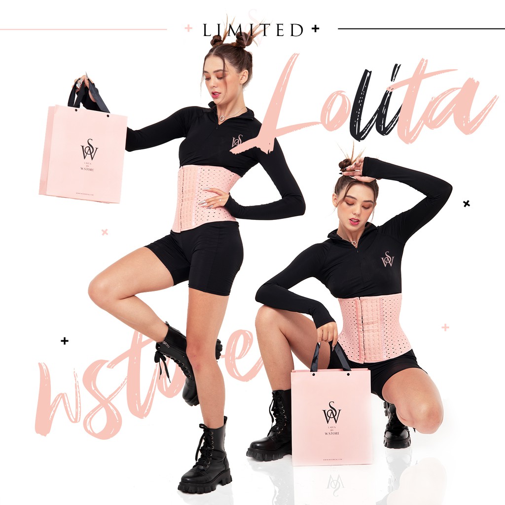 Đai Nịt Bụng Latex Hồng WSTORE 27 Xương, Thoáng Khí - Latex Lolita Limited Chuẩn Chính Hãng W.Store
