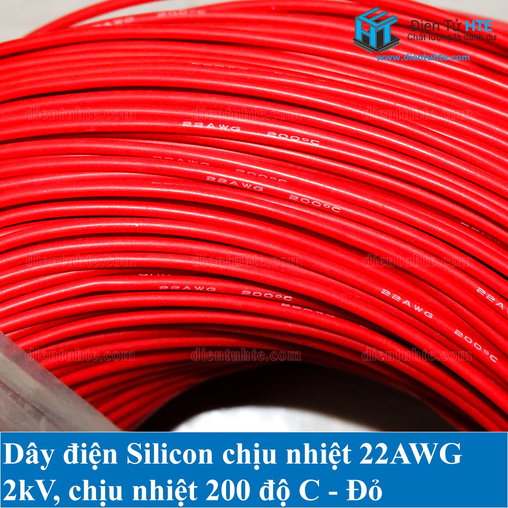 5 mét Dây điện Silicon chịu nhiệt siêu mềm 22AWG - 18AWG nhiều màu [HTE Quy Nhơn CN2]