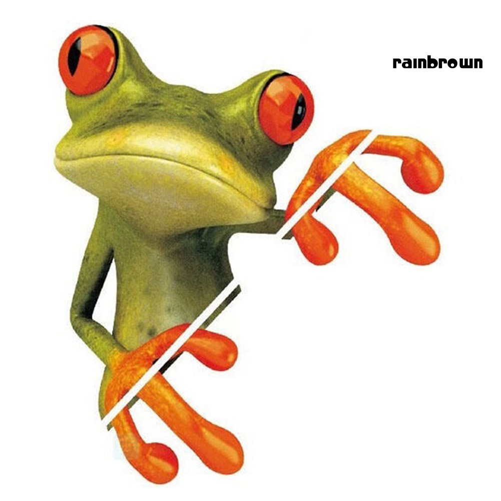 Nhãn dán trang trí cửa sổ xe hơi hình chú ếch 3D ngộ nghĩnh vui nhộn