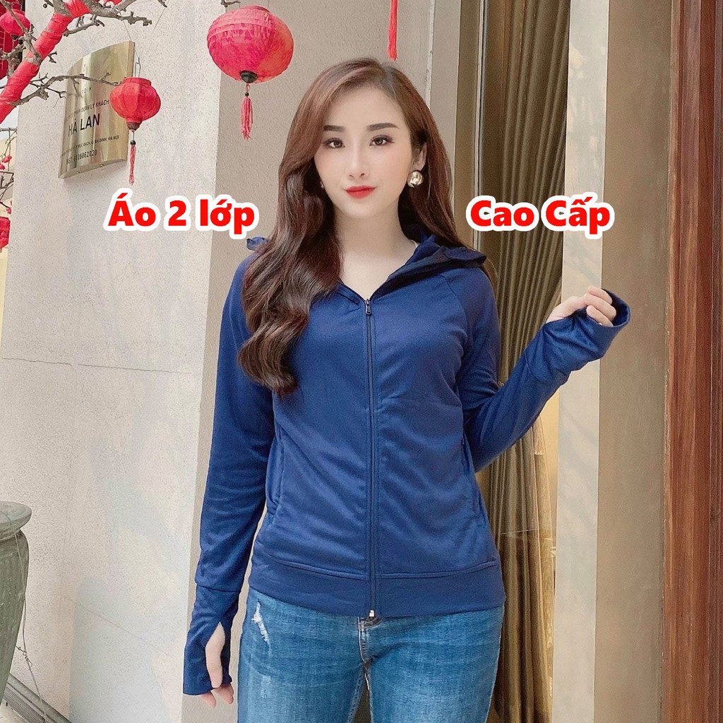 Áo Chống Nắng Ngắn Nữ 2 Lớp Cao Cấp Thông Hơi ❤️ Áo Khoác Chống Nắng Nữ Chống Tia UV 98%