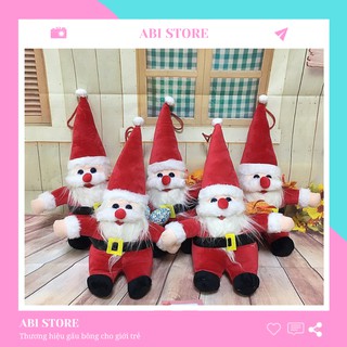 Gấu bông Ông Già Noel Giáng Sinh cao cấp size 45 cm vải nhung Hàn Quốc mềm mịn làm đồ trang trí, làm quà tặng