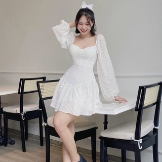 Đầm trắng ren đuôi cá 🦋freeship🦋
