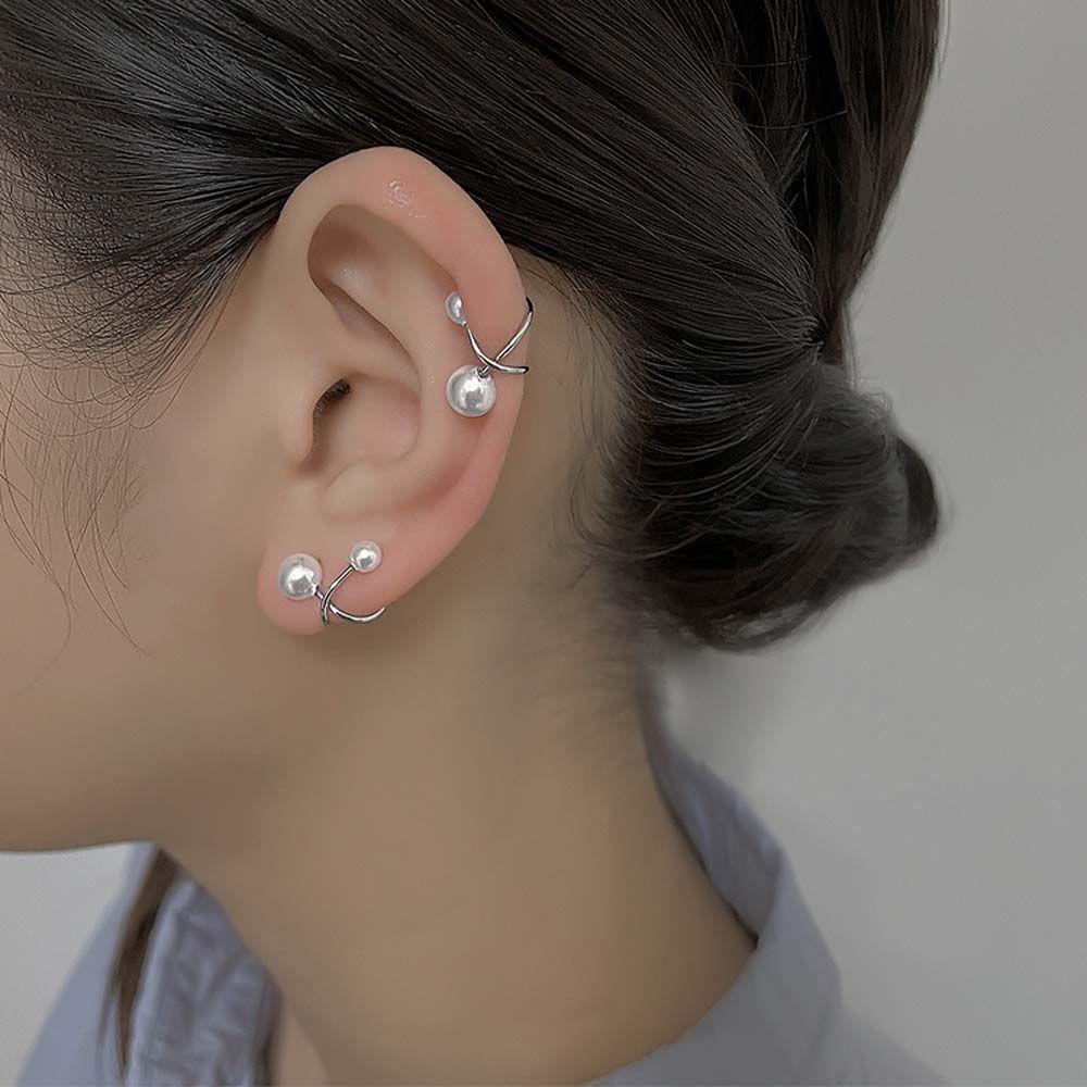 Bông Tai Dạng Kẹp Hình Chữ Thập Đơn Giản Thời Trang Cho Nữ|Bông Tai Kim Loại Nhiều Màu Sắc Thời Trang Dành Cho Nữ