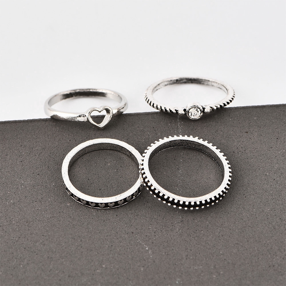 Set 4 Nhẫn Bạc Thời Trang Cho Nữ