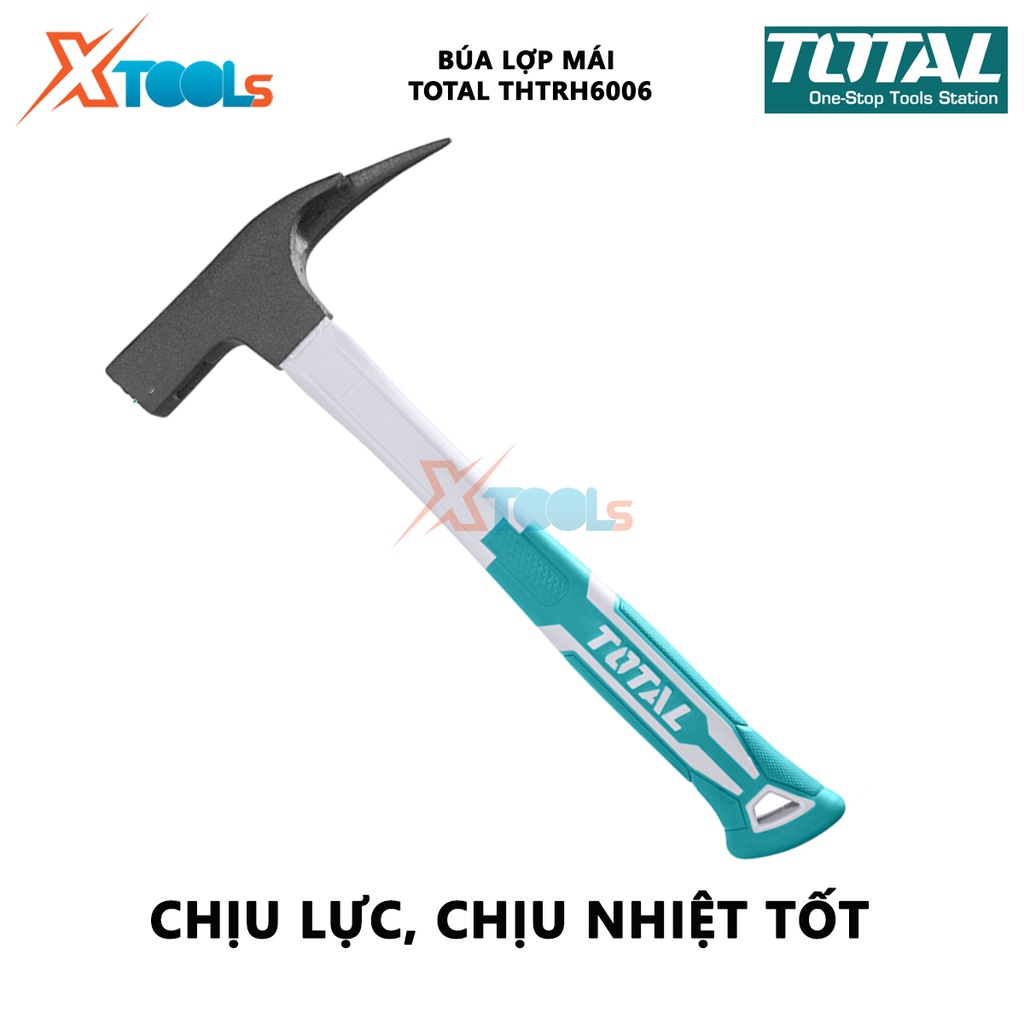 Búa lợp mái TOTAL THTRH6006 | búa cầm tay trọng lượng 600g đầu búa được đúc rèn nguyên khối, chịu nhiệt, thép cacbon 45