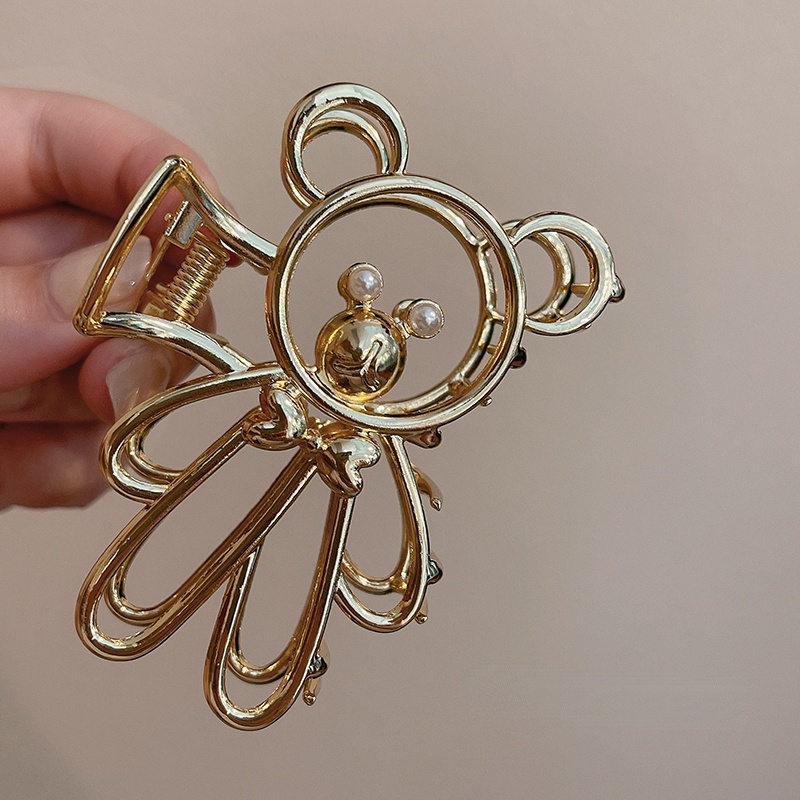 Kẹp tóc kim loại thiết kế đơn giản phong cách Hàn Quốc