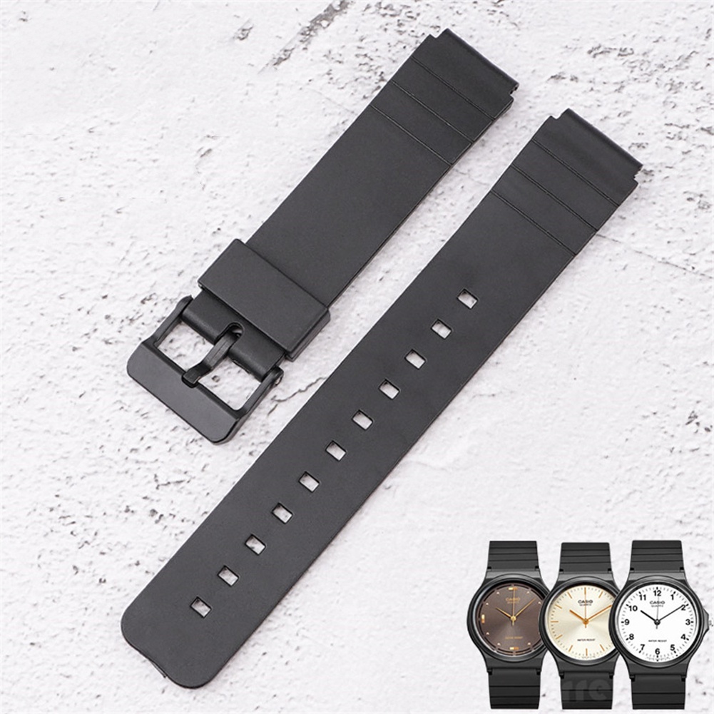 Dây Đeo Cao Su TPU Màu Đen Thay Thế Cho Đồng Hồ Casio MQ-24 MQ27 MQ76 MQ58 MQ104 MQ41 MW-240 MW59