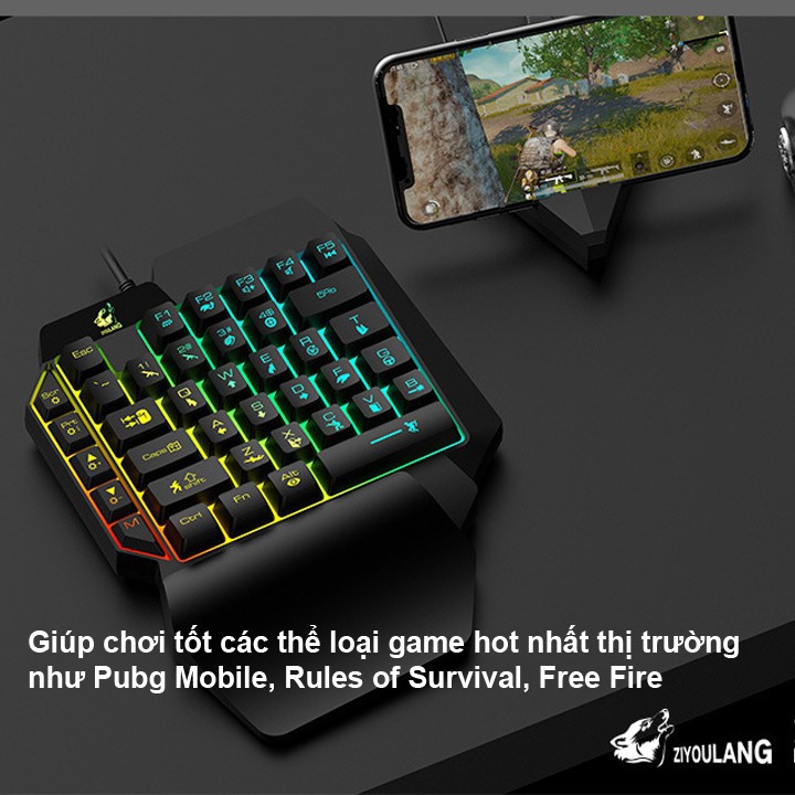 Bàn phím giả cơ FREE WOLF K15 chơi game