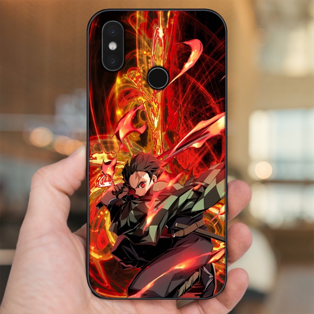 Ốp lưng Xiaomi Mi 8, Mi 8 SE viền đen in hình Tanjiro Kimetsu No Yaiba