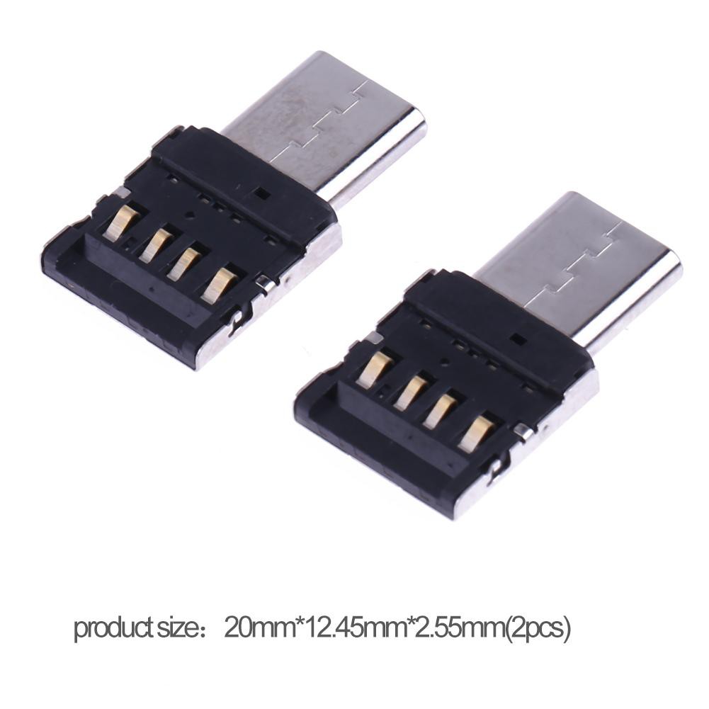 (Hàng Mới Về) Bộ 2 Đầu Chuyển Đổi Usb 3.1 Type-C Male Sang Micro Usb2.0 Female