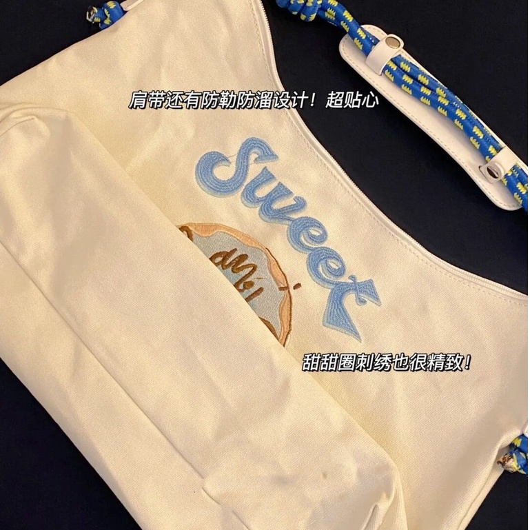 Túi Tote Đeo Vai Vải Canvas Thêu Họa Tiết Phong Cách Nhật Bản Thời Trang Cho Nữ