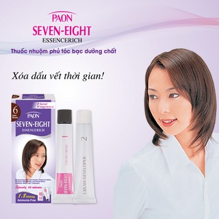 Nhuộm phủ bạc Dưỡng chất cao cấp Paon Seven Eight, Màu Nâu Đậm số 6 (50g + 50g)
