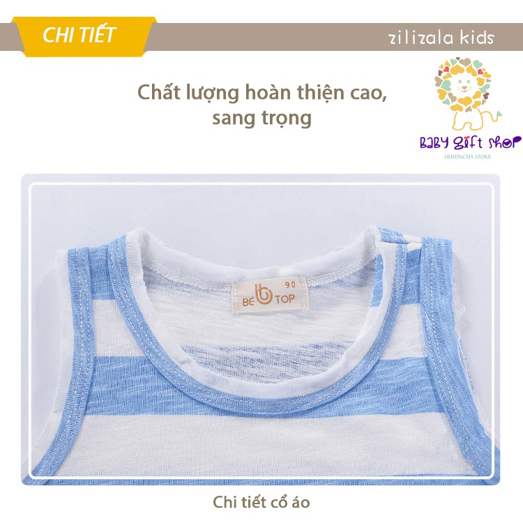 Áo ba lỗ bé trai 27KIDS áo sát nách cho bé BETOP chất cotton áo ba lỗ kẻ bé trai 2021