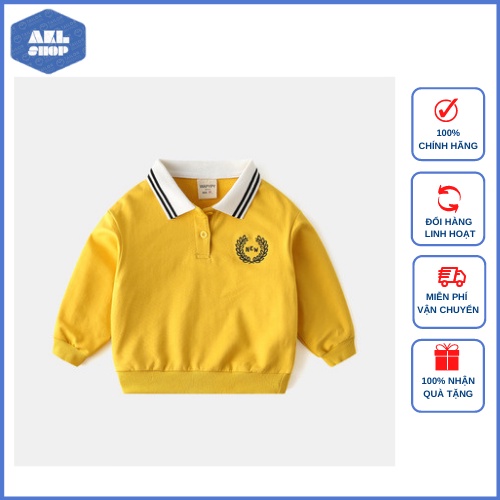 Áo nỉ có cổ bé trai WAPPY, áo polo cho bé phong cách Hàn Quốc cho bé 1 tuổi đến 8 tuổi hàng Quảng Châu cao cấp