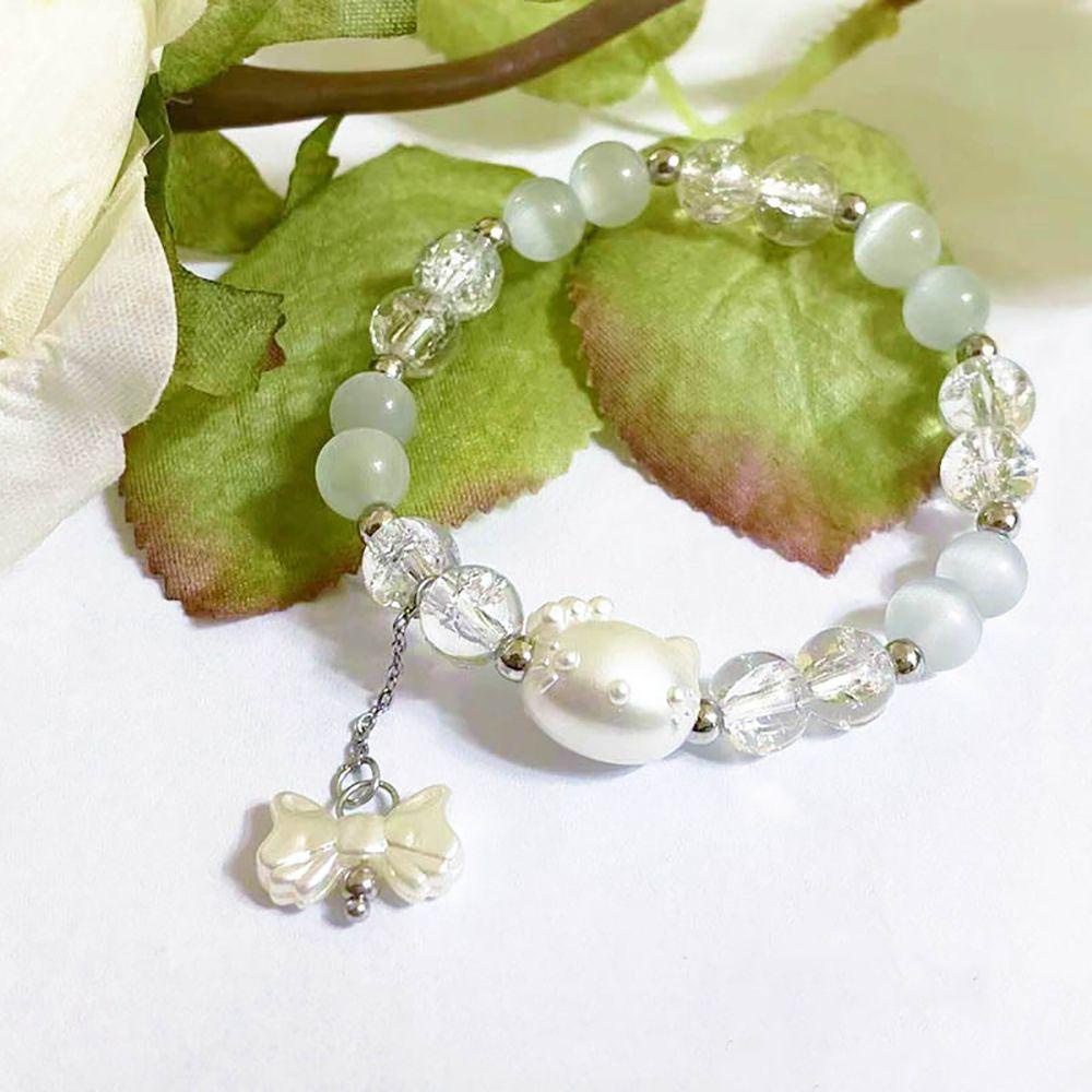 Vòng Tay Hình Mèo Hoạt Hình Thắt Nơ Thời Trang Ngọt Ngào