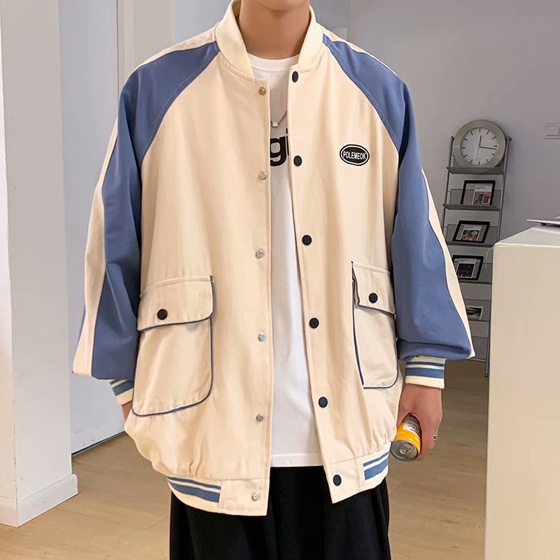 Áo Khoác Bóng Chày Thiết Kế Đơn Giản Thời Trang baseball jacket Theo Phong Cách áo khoác bomber kaki from rộng áo khoác bomber bóng chày