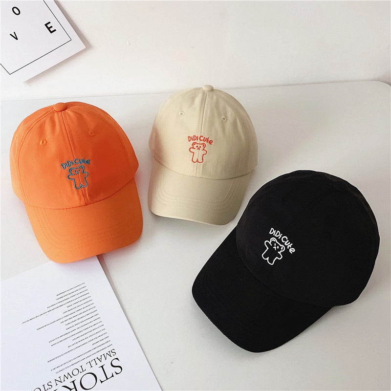 Mũ Lưỡi Trai Chống Nắng Nhanh Khô Thêu Hình Gấu Hoạt Hình Dễ Thương Cho Bé