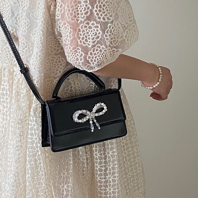 Túi Đeo Chéo Họa Tiết Da Cá Sấu Đính Nơ Và Ngọc Trai Phong Cách Cổ Điển Dành Cho Nữ 2022