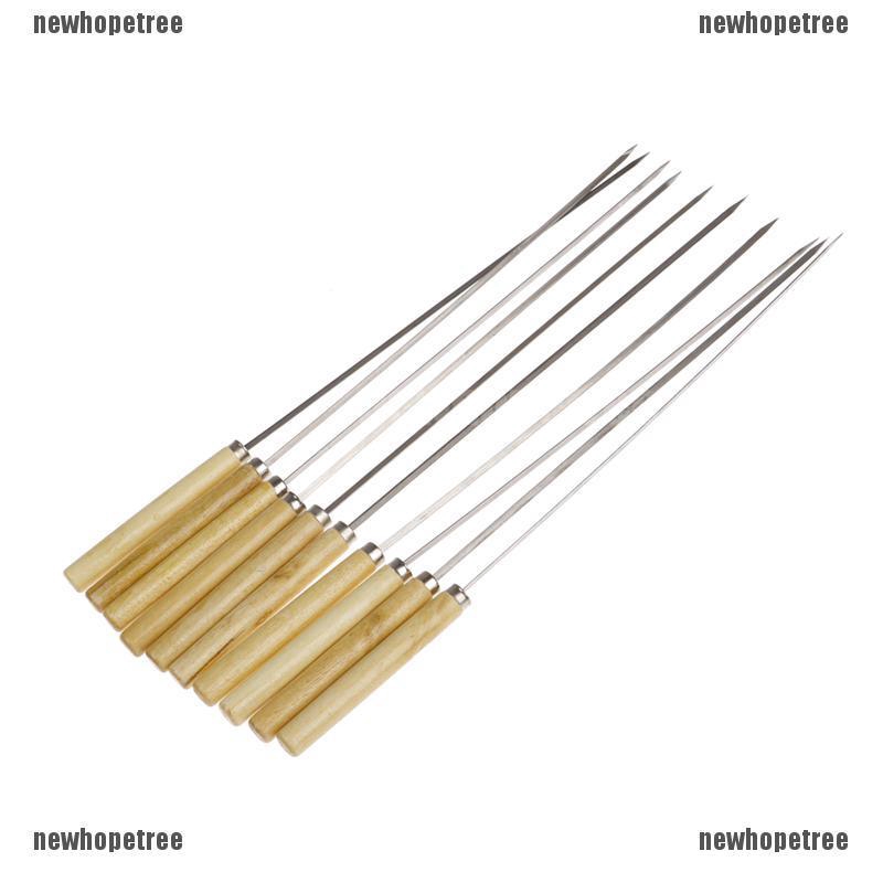 10 Cây xiên thịt nướng BBQ bằng thép không gỉ 35cm chất lượng cao