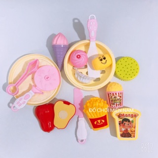 [Nhựa đẹp] Túi đồ chơi bán bánh bao hấp, há cảo, kem, cắt trái cây cho bé HH000132