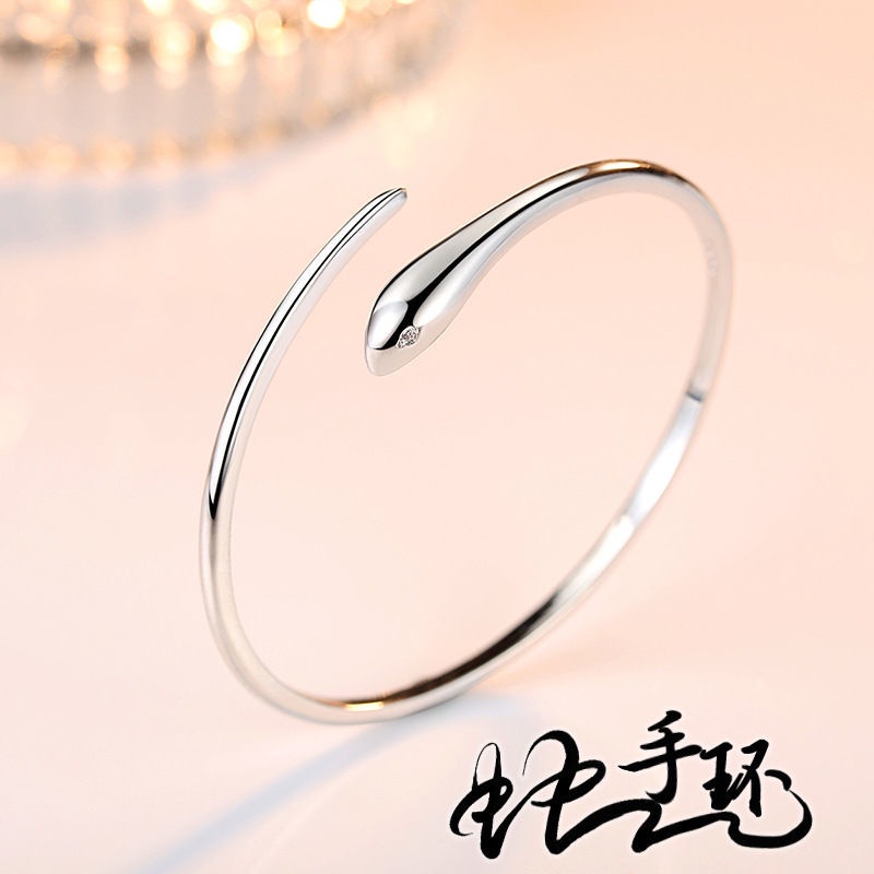 Vòng Tay Hình Rắn Đơn Giản Bằng Bạc 925 Thời Trang Cho Nữ