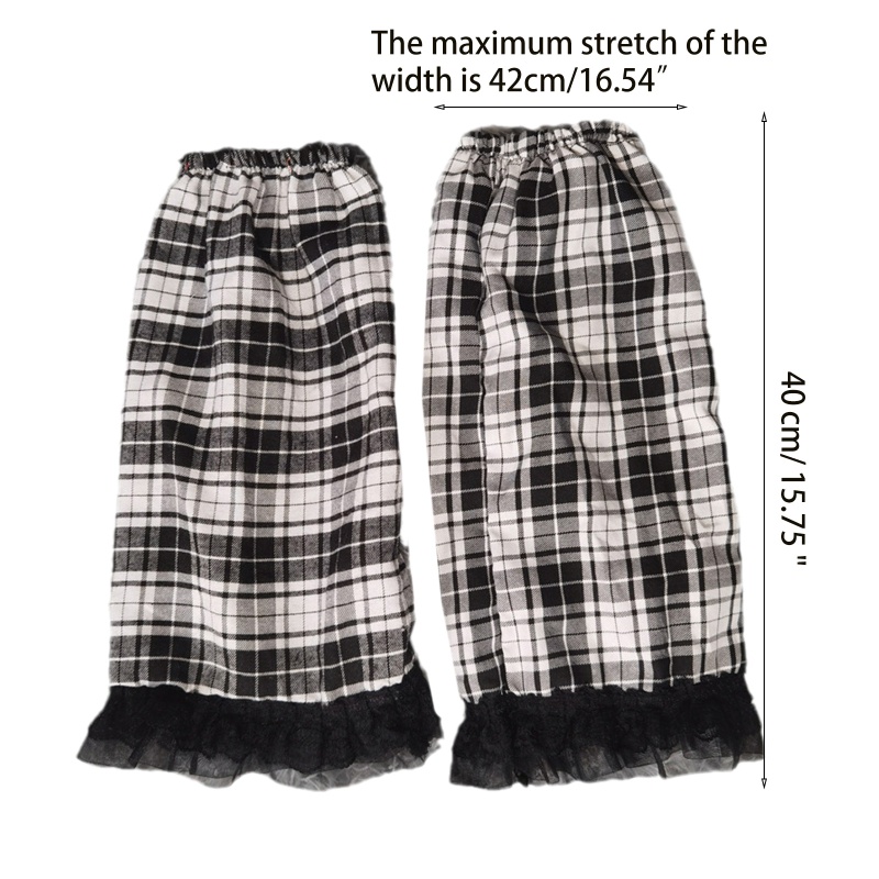 Youyo Vớ Giữ Ấm Chân Phối Ren Kẻ Sọc Caro Phong Cách Lolita Harajuku Thời Trang Cho Nữ