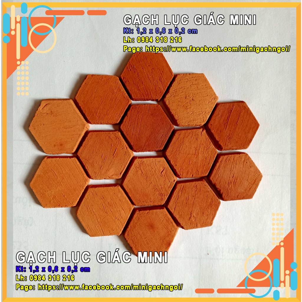 Gạch lát nền lục giác Mini  trang trí hồ tép cảnh, thủy sinh,xây nhà mini, mô hình tiểu cảnh