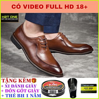[SHOP MỚI SALE GIÁ SỈ] Giày da nam dây buộc cao cấp chất da bò nguyên tấm bảo hành 12 tháng GT215