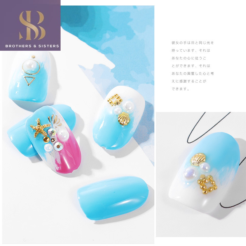 [Hàng mới về] Miếng dán móng tay nghệ thuật 3D đính đá và đinh tán mạ vàng SUAKE