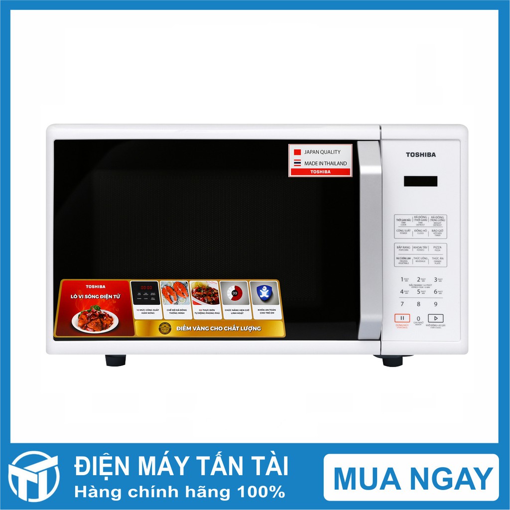 LÒ VI SÓNG TOSHIBA ER-SS23(W1)VN ,Dung tích 23 Lít ,Công suất 800 W ,Xuất xứ Thái Lan