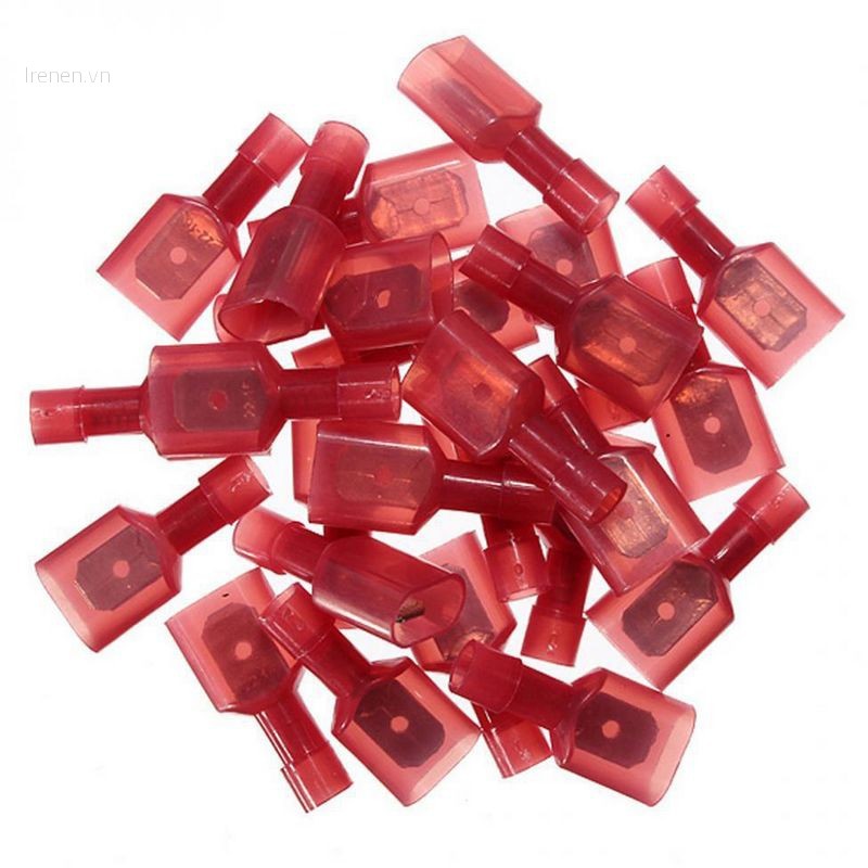 Set 50 Đầu Nối Dây Điện Cách Điện Màu Đỏ + Ổ Cắm