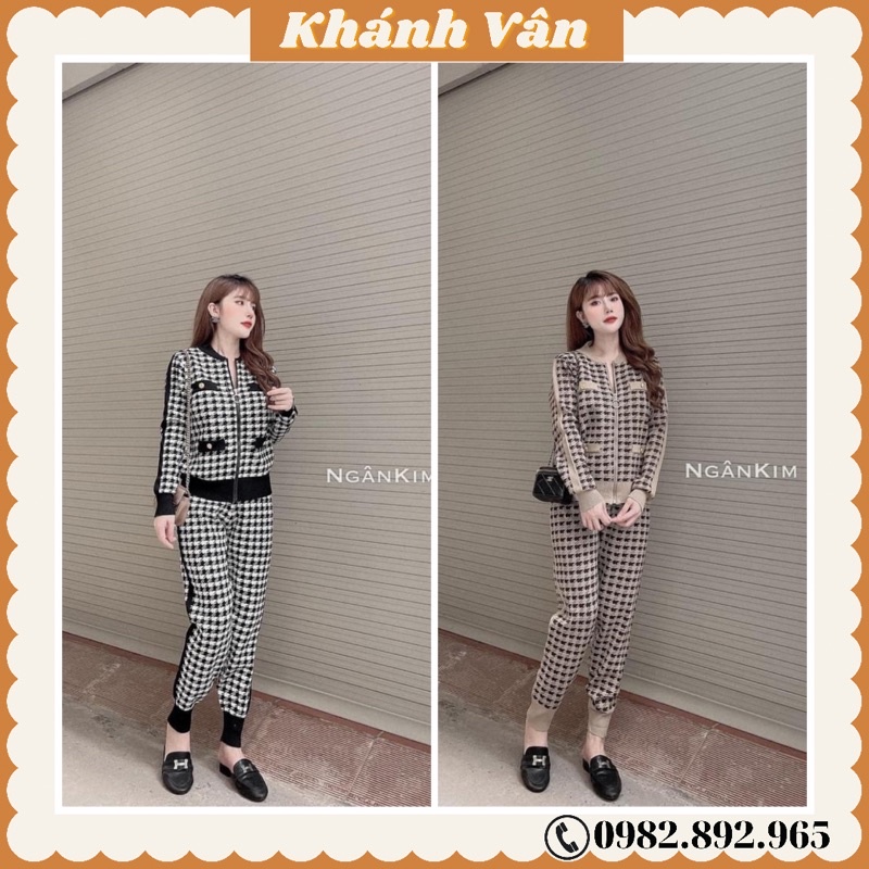 Bộ thể thao nữ, bộ zizzac khoá kéo chất da cá tàu, bộ thu đông mặc nhà hàng loại q1
