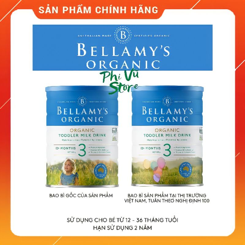 Combo 2 Lon Sữa Bột Bellamy’s Organic Số 3 900g