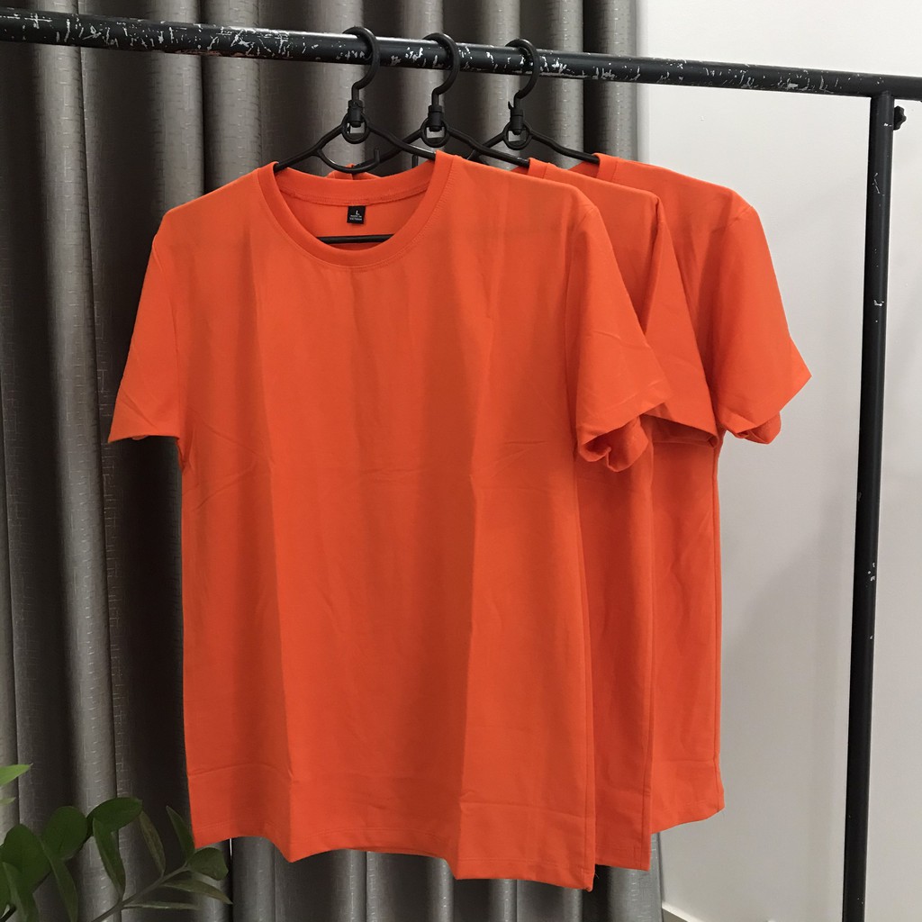 Áo Thun Trơn Cổ Tròn Nam - Nữ Màu Cam