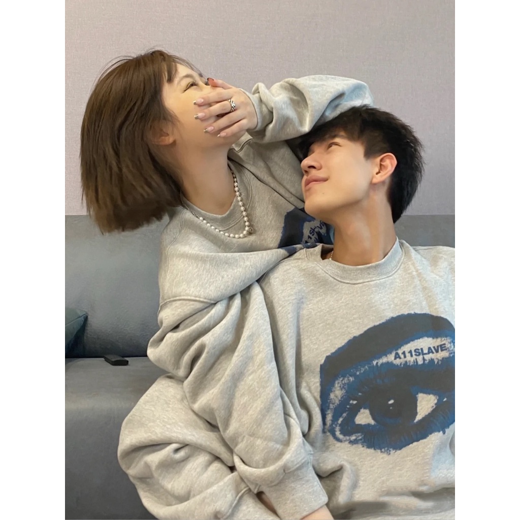 Áo nỉ nữ dài tay cổ tròn thời trang Hàn | BigBuy360 - bigbuy360.vn