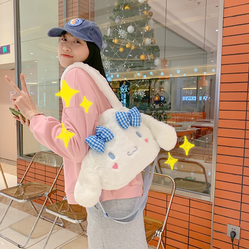 Túi tote Đeo Vai Một Bên Vai Bằng Vải Bông Sức Chứa Lớn Hình Chú Chó Yugui Nhật Bản Dễ Thương Cho Bé Gái Hàng Trăm Và Một